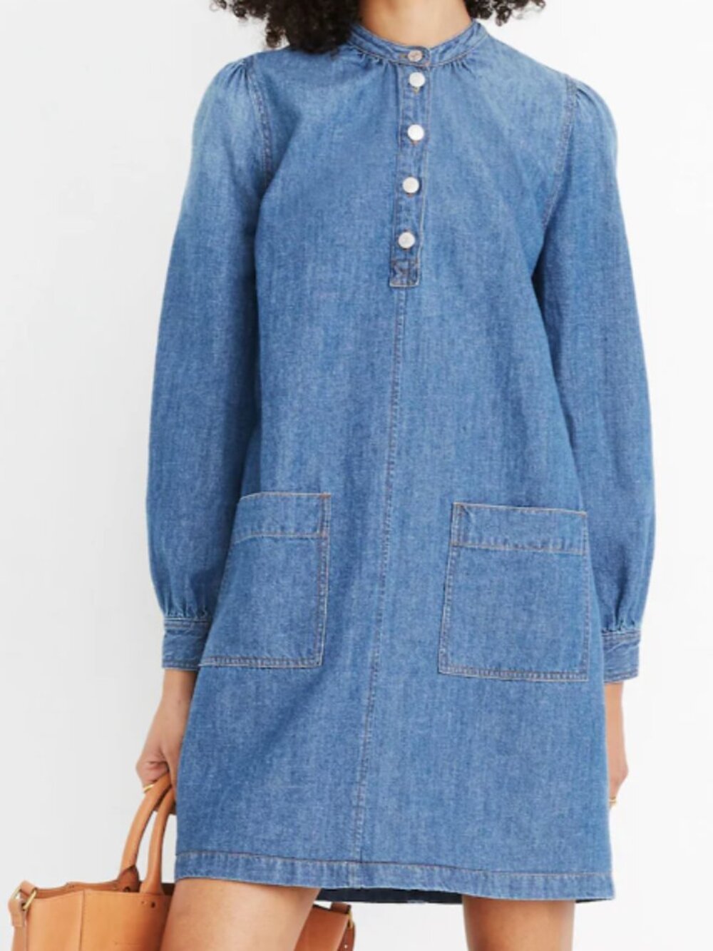 MADEWELL Denim Patch Pocket Popover Shirtdress Blue Size XL - Picture 1 of 10